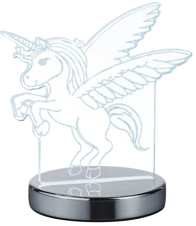 LED настолна лампа в лъскаво-сребрист цвят (височина 17 см) Karo - Reality