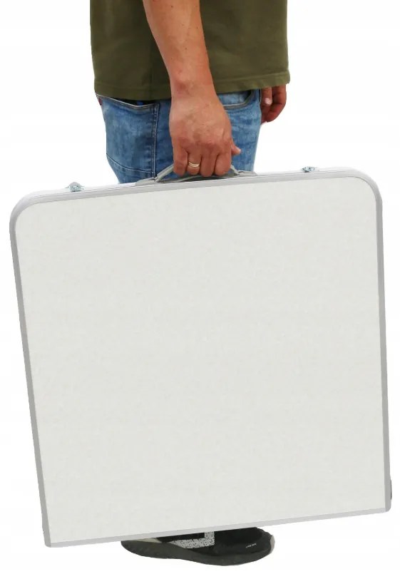 Къмпинг маса с 4 стола в бяло 120x60x70 cm