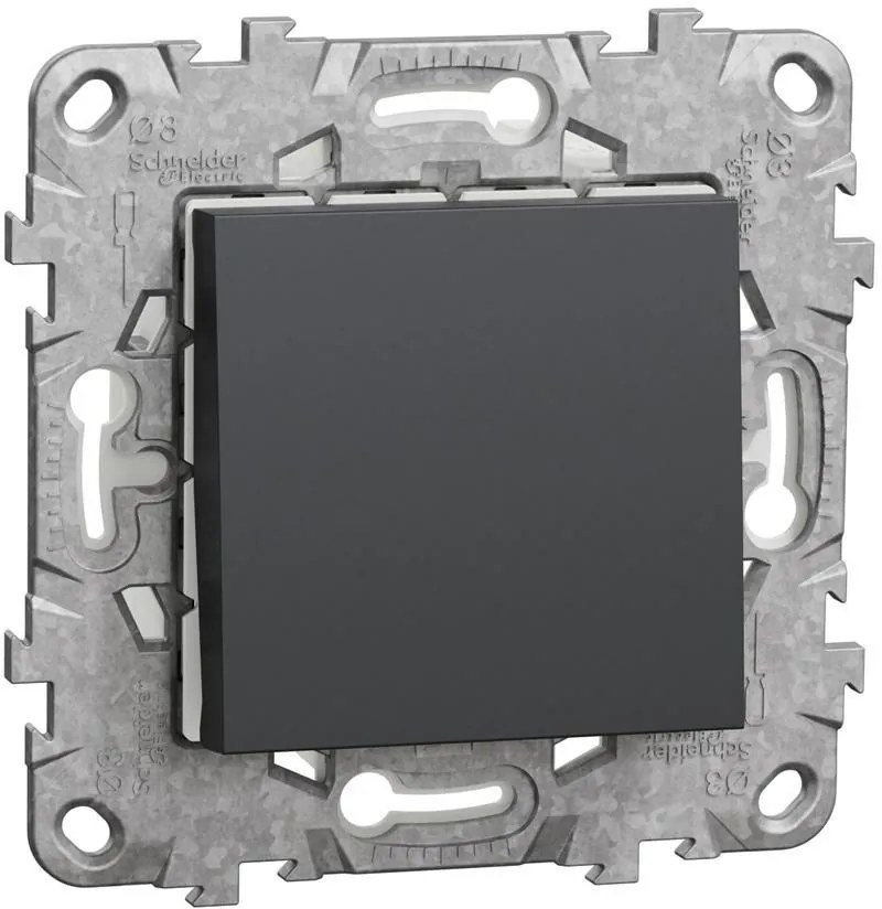 SE Девиаторен ключ IP44 с носеща рамка 2 мод. цвят Антрацит Unica  - NU528254