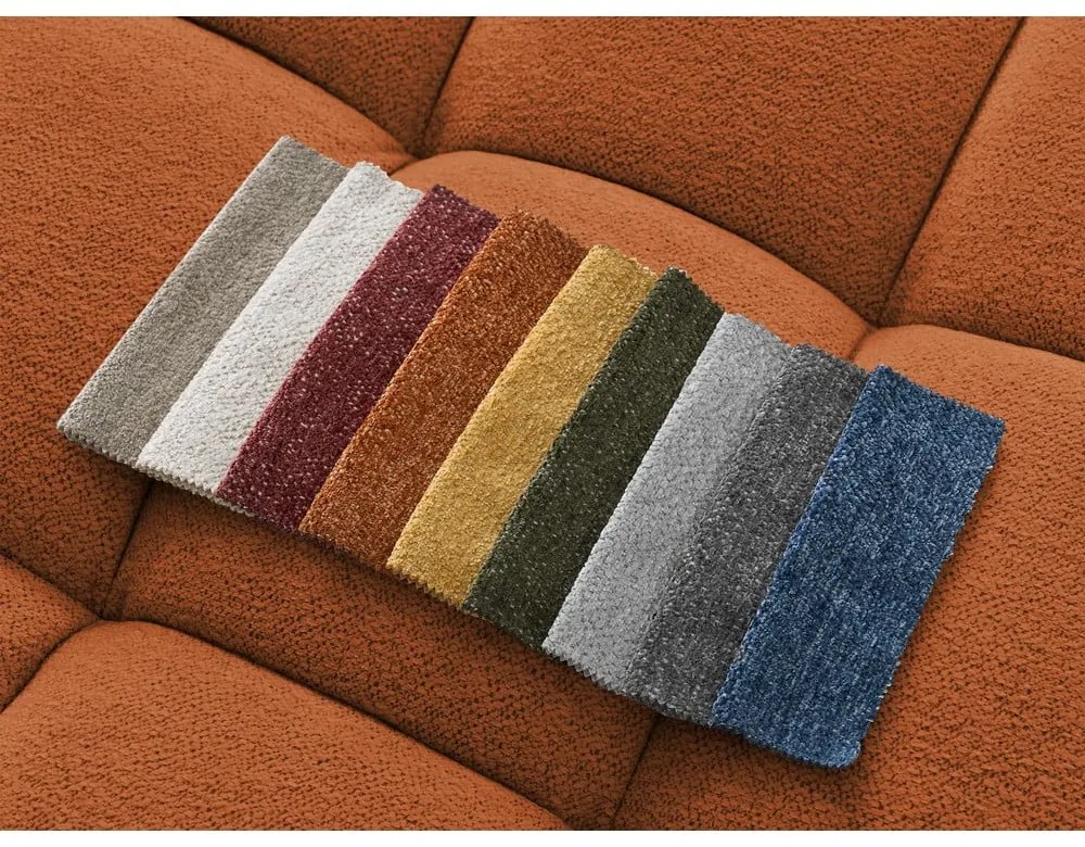 Теракотен шенилов сгъваем/с място за съхранение ъглов диван (десен ъгъл/U форма) Everest – Bobochic Paris