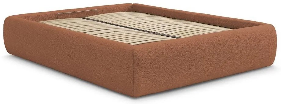 Оранжево двойно легло 180x200 cm тапицирано с място за съхранение/без табла с включена подматрачна рамка Inera – Bobochic Paris