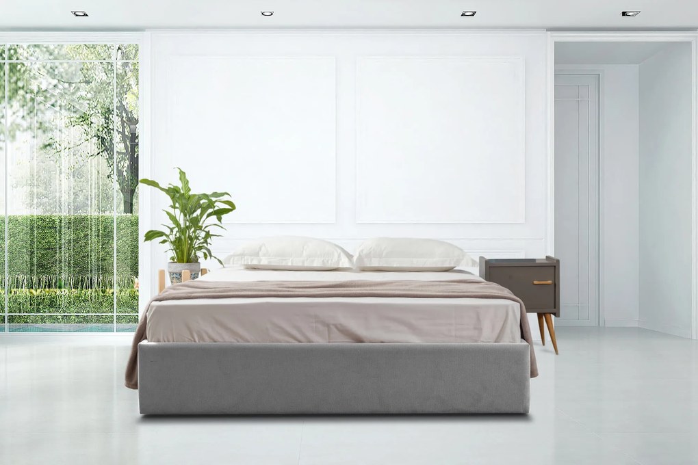 Тапицирано легло Earth-Gray light-160 x 200-С носеща рамка