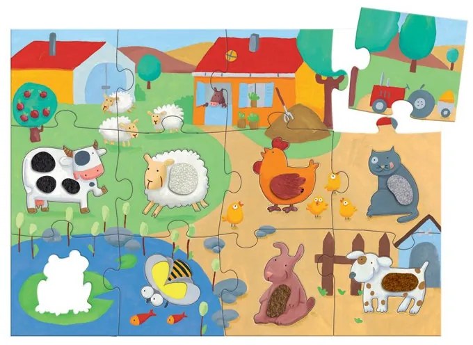 Djeco - Пъзел Tactilofarm DJ07117G