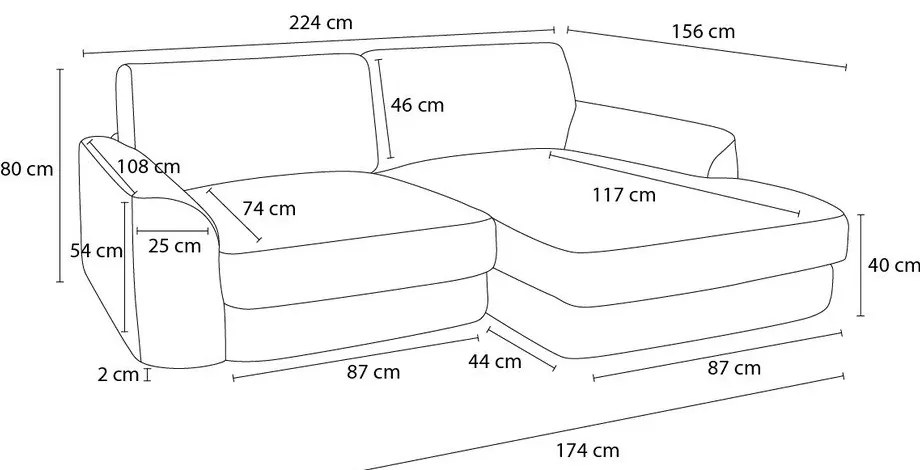 Черен шенилов ъглов диван (ляв ъгъл) Leonore – Bobochic Paris