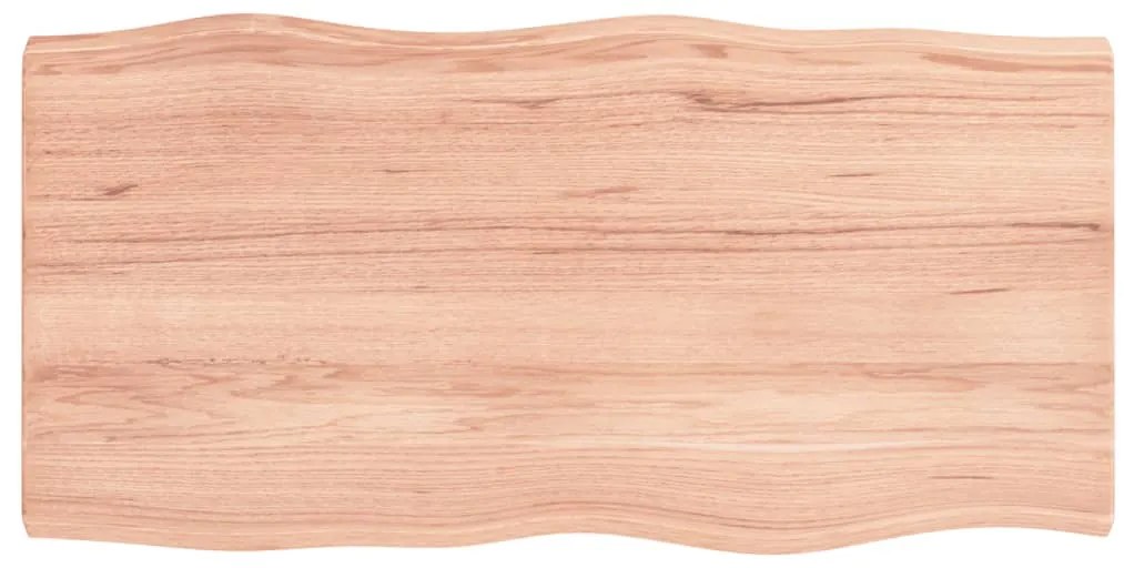 363939 vidaXL Плот за маса светлокафяв 80x40x(2-4) см обработен масивен дъб