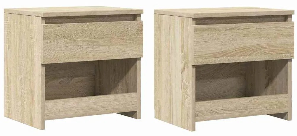 803450 vidaXL Нощни шкафчета, 2 бр, дъб сонома, 40x30x39 см, инженерно дърво
