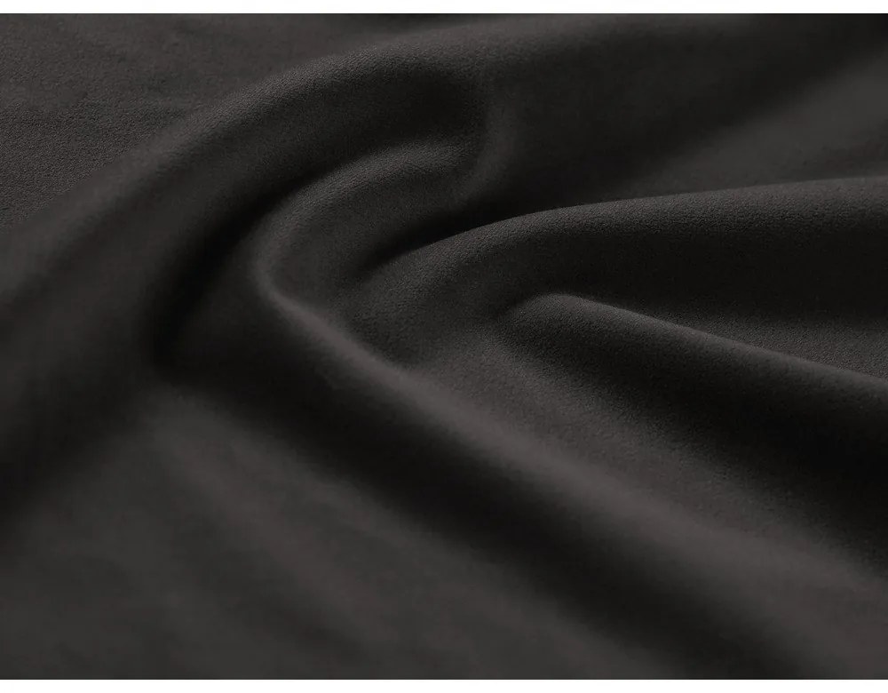 Тъмносив кадифен разтегателен ъглов диван с място за съхранение (ляв ъгъл/L форма) Kyoto – Cosmopolitan Design