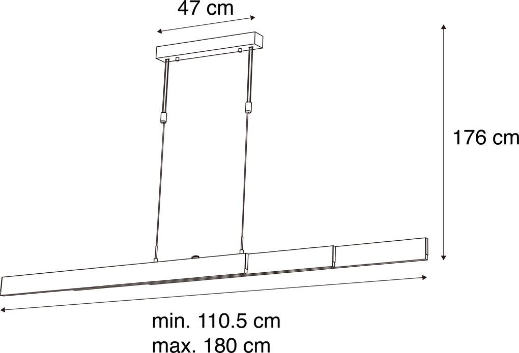 Регулируема висяща лампа тъмен бронз с димируем LED - Lamba