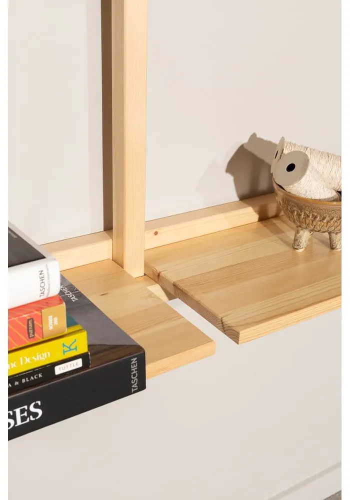 Стенна библиотека от масивен бор в естествен цвят 192x127 cm Groove – Karup Design