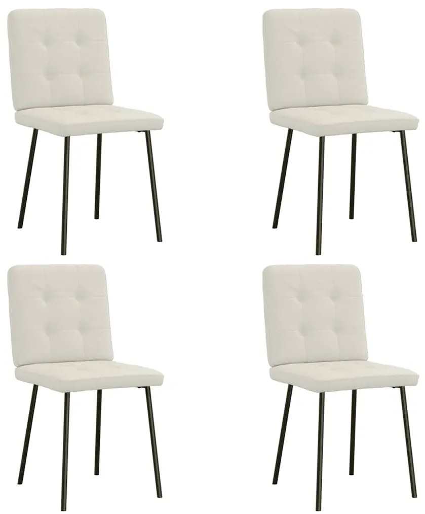 3315166 vidaXL Трапезни столове, 4 бр, кремави, кадифе