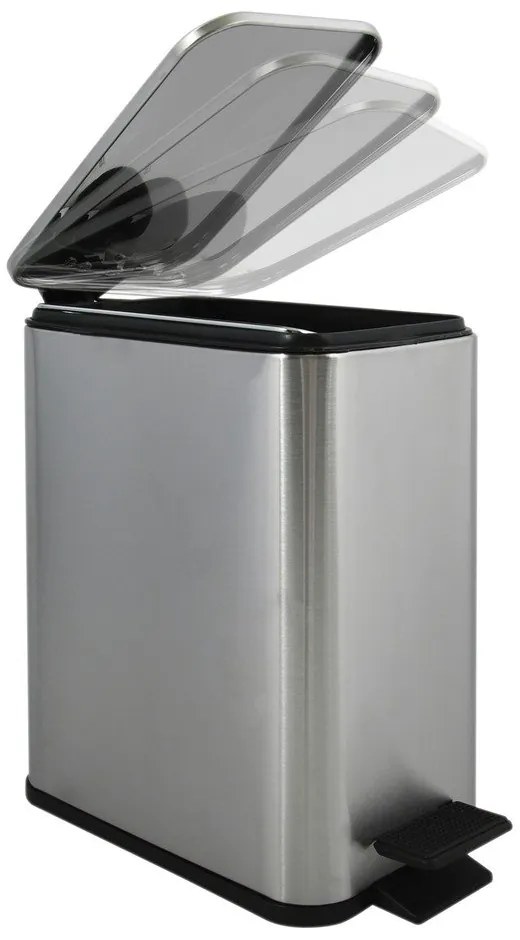 Стоманено кошче за боклук с педал в матово сребрист цвят 5 l Erik – Spirella