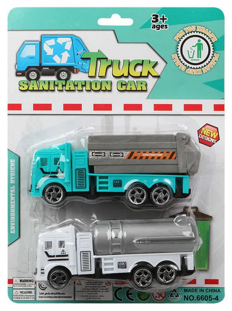 Комплект Превозни Средства Sanitation Cars От триене 26 x 19 cm