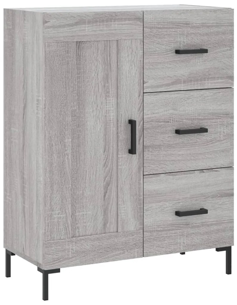 830266 vidaXL Сайдборд, сив сонома, 69,5x34x90 см, инженерно дърво
