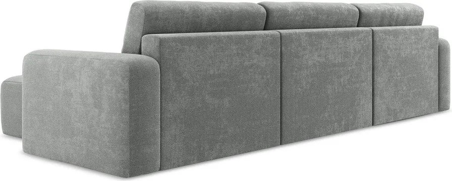 Сив шенилов сгъваем/с място за съхранение ъглов диван (U форма) Kona – Makamii