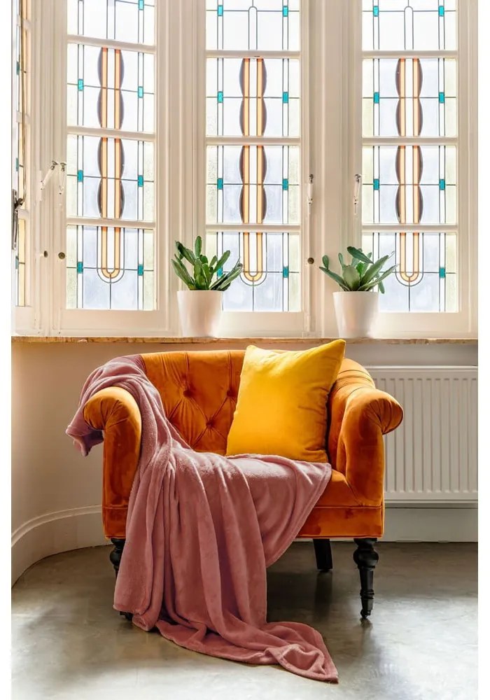 Покривало за легло от микроплюш в тухлен цвят 220x240 cm Plaid – Tiseco Home Studio