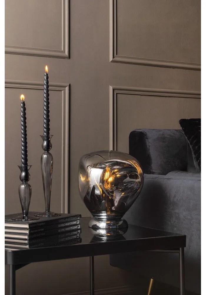 Свещник от кафяво стъкло, височина 17 cm Swirl - PT LIVING