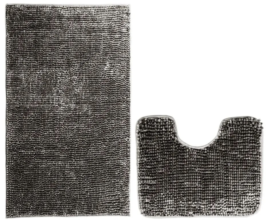 Тъмносиви килими за баня в комплект 2 бр. WC 80x50 cm Bati – Restilo
