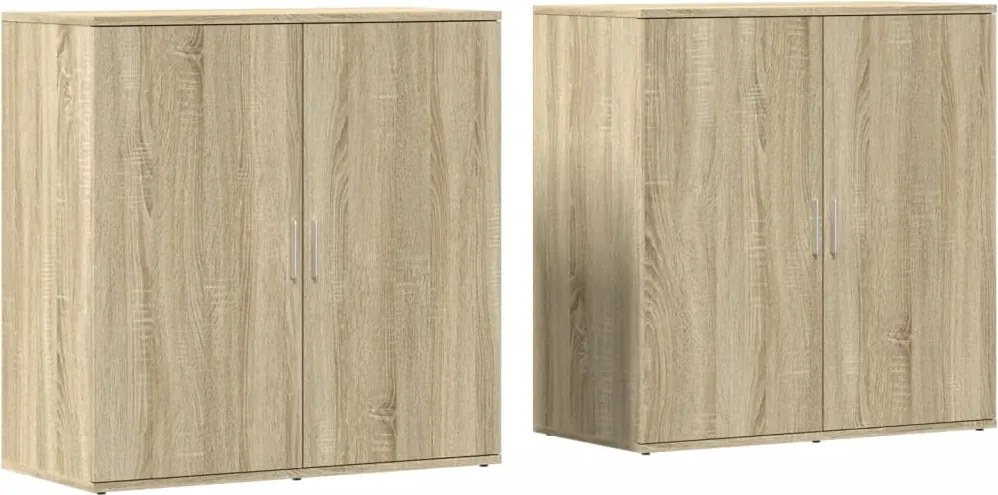 3276604 vidaXL Сайдборди, 2 бр, дъб сонома, 79x38x80 см, инженерно дърво