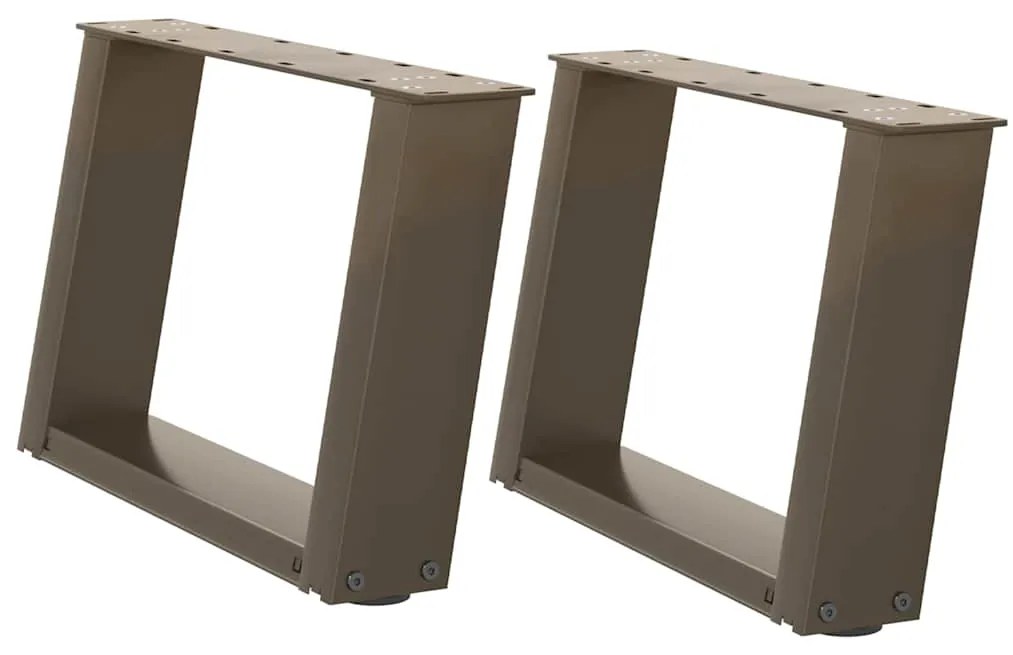 4012743 vidaXL Крака за масичка за кафе, U-образни, 2 бр., естествена стомана, 40 x (30-31) см, стомана