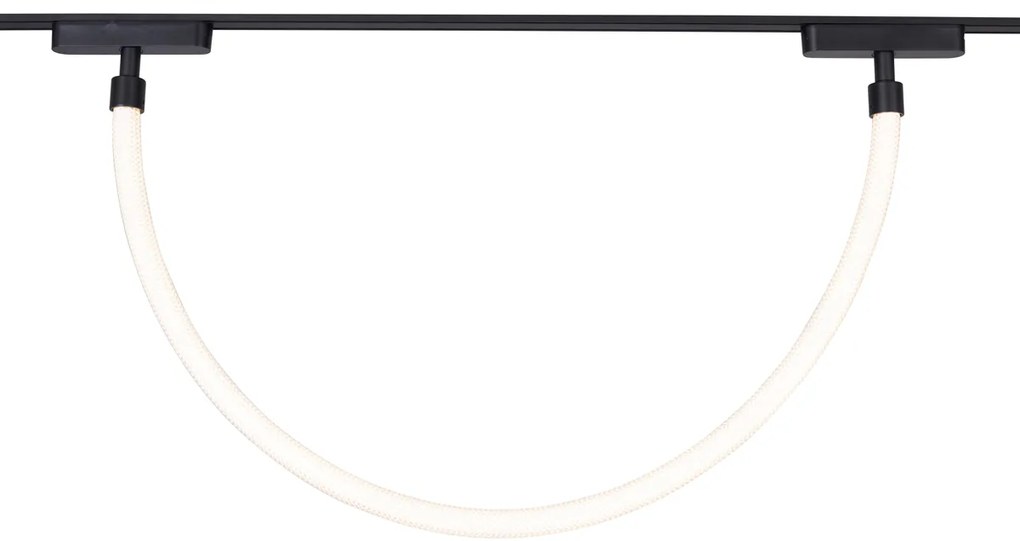 Релсова система за осветление с 6 таванни и 2 висящи лампи черни 1-фазни - Magnetic Marra Tautau