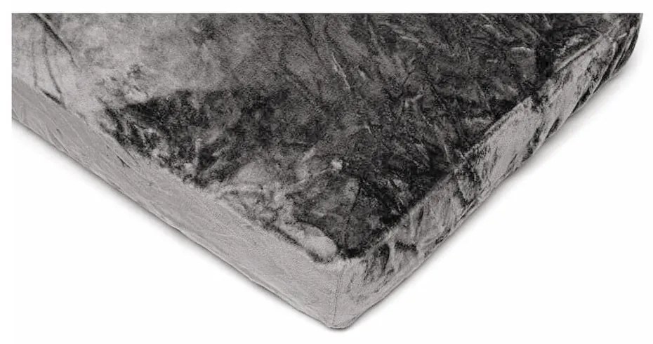 Сив чаршаф от микроплюш , 180 x 200 cm - My House