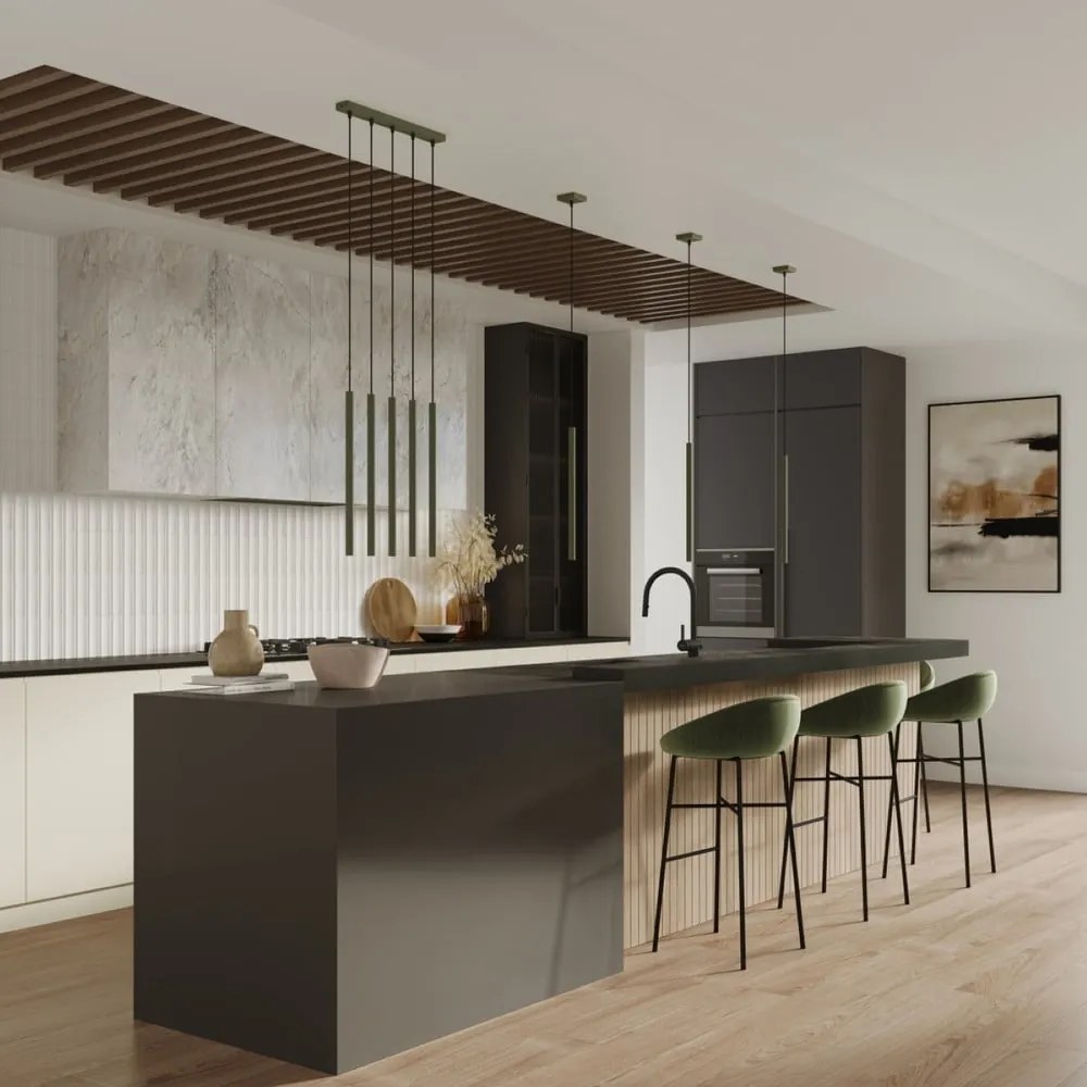 Зелено висящо осветително тяло ø 15 cm Fideus – Sollux