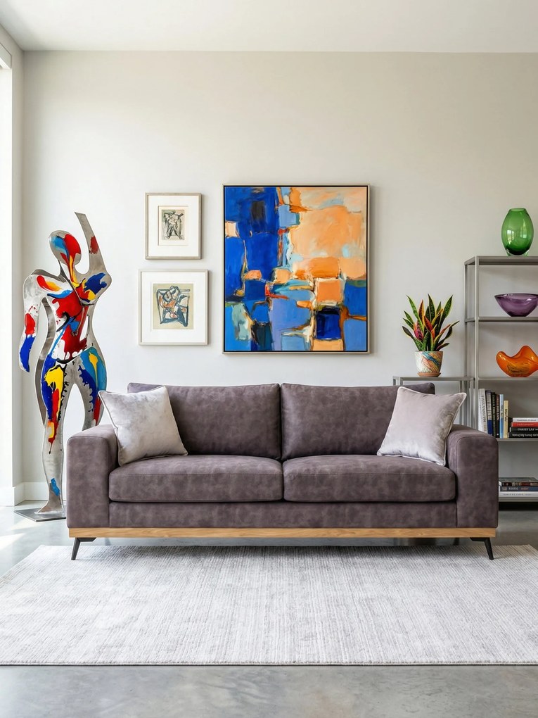 Триместен диван Dysine-Сиво тъмно