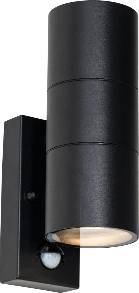 Външен аплик черен 2-светлинен AR70 със сензор за движение - Duo