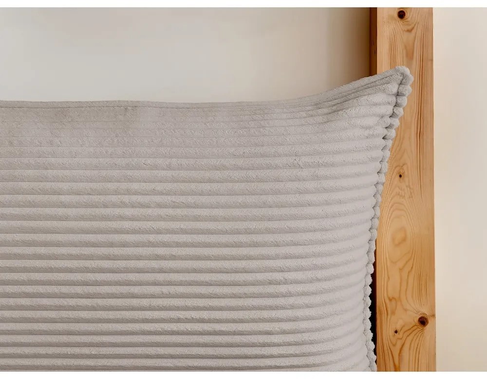 Бежово двойно тапицирано легло с място за съхранение с включена подматрачна рамка 180x200 cm Jade – Bobochic Paris