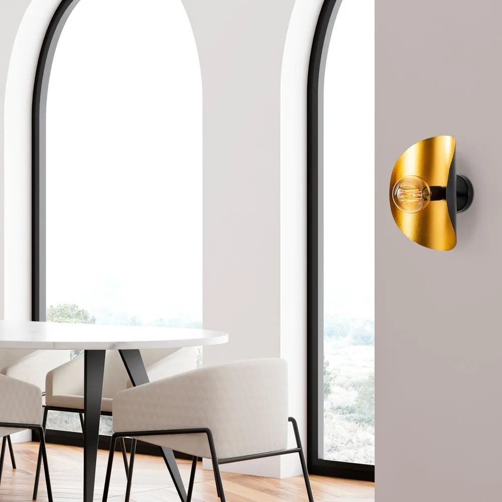 Черна и златисто стенна лампа Sivani – Opviq lights