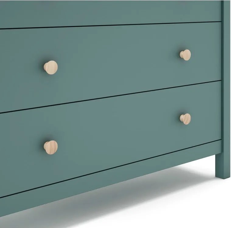 Нисък детски скрин от борова дървесина в цвят бензин 100x80 cm Max - Marckeric