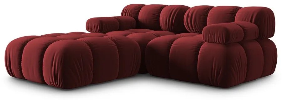 Червен ъглов диван от кадифе Bellis - Micadoni Home