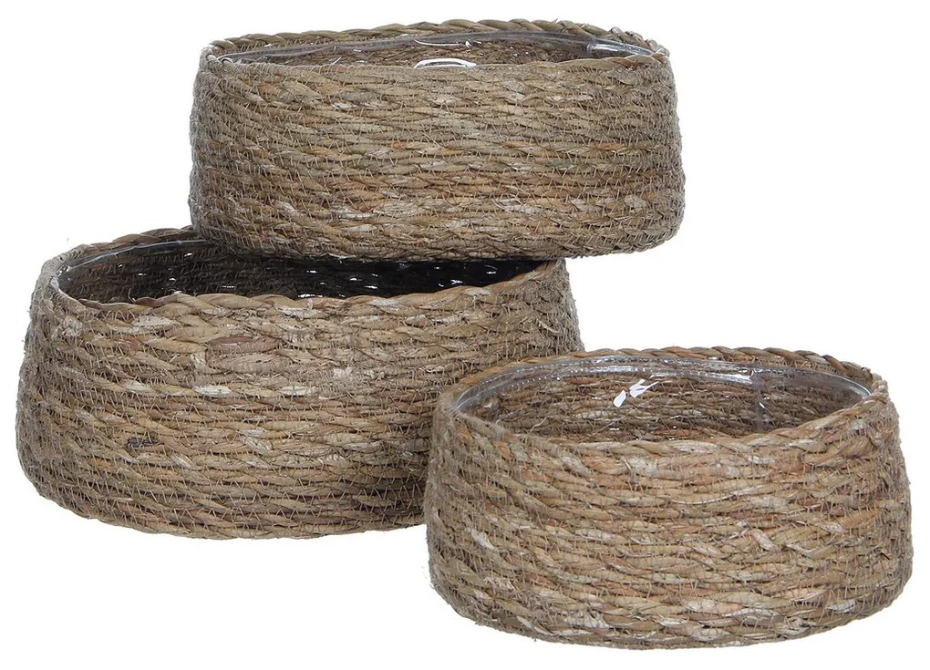 Кош Mica Decorations 3 Части Комплект Кафяв плетена ракита
