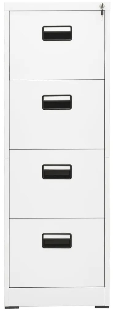 336278 vidaXL Шкаф за папки, бял, 46x62x133 cм, стомана