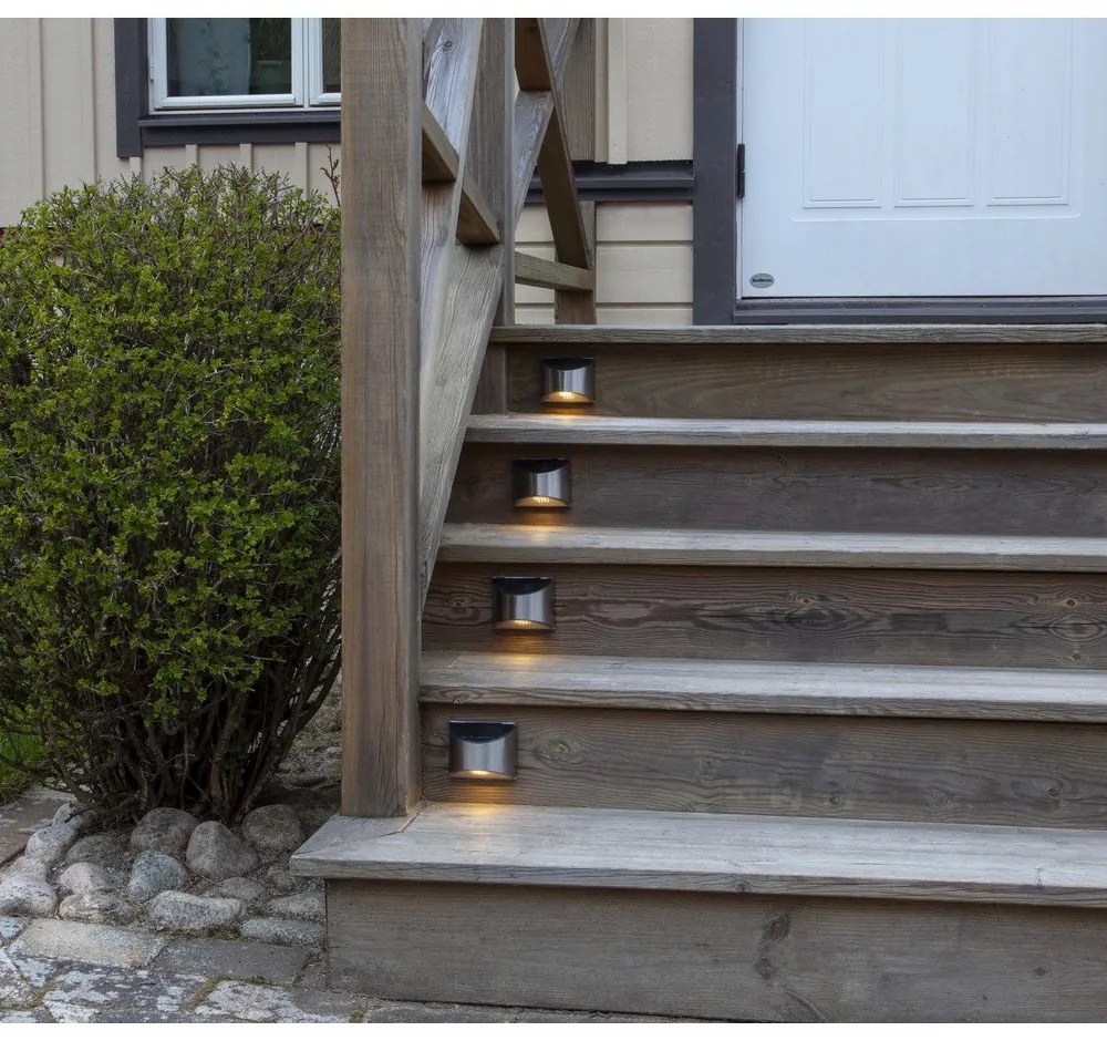 Комплект от 2 слънчеви LED лампи за стена от неръждаема стомана, височина 8 см Wally - Star Trading