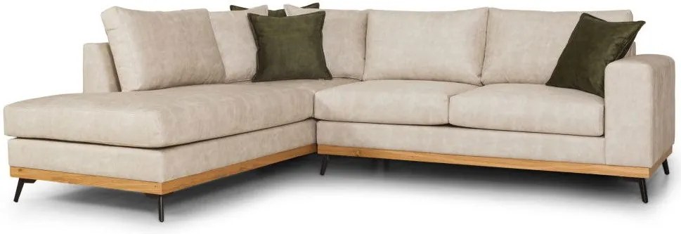 Ъглов диван Rotondo-Крем-Ляво