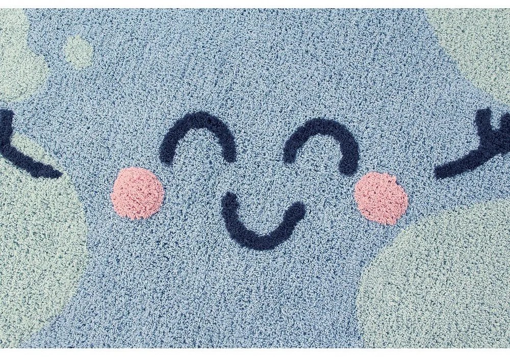 Син ръчно изработен памучен детски килим подходящ за пране ø100 cm Big Big World – Lorena Canals