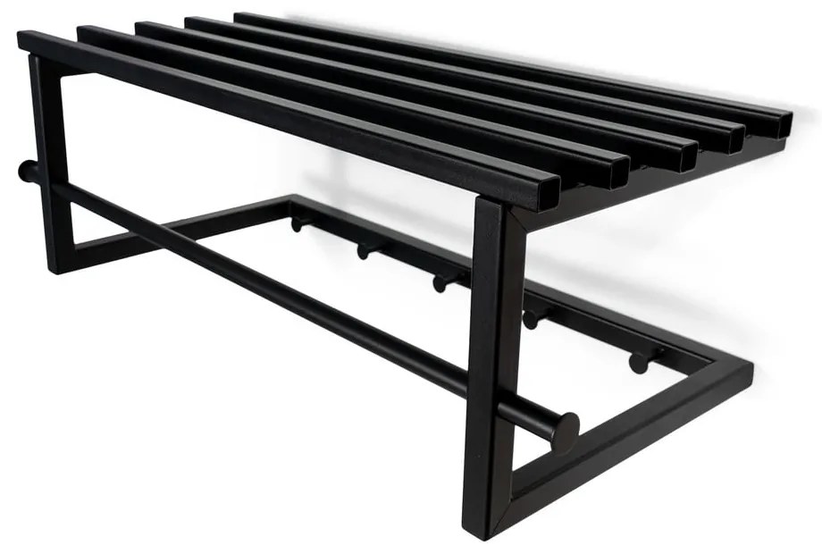 Черна метална стенна закачалка с рафт Marco – Spinder Design