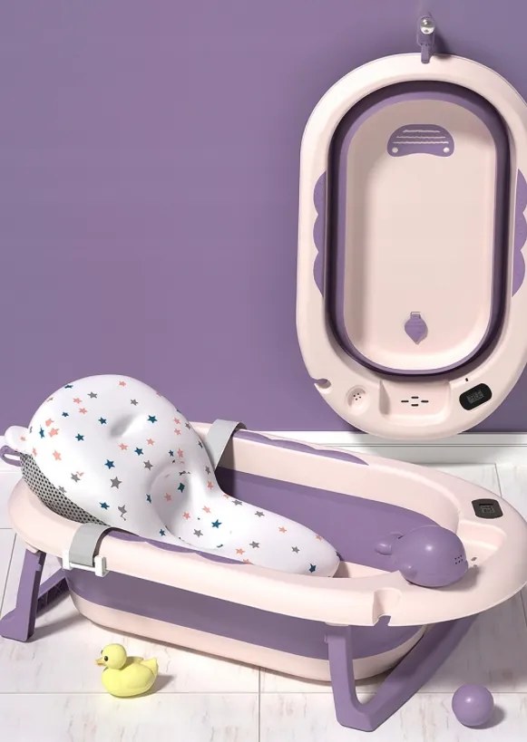 Сгъваема бебешка вана VAIANA PREMIUM с възглавница - повече цветове Сив