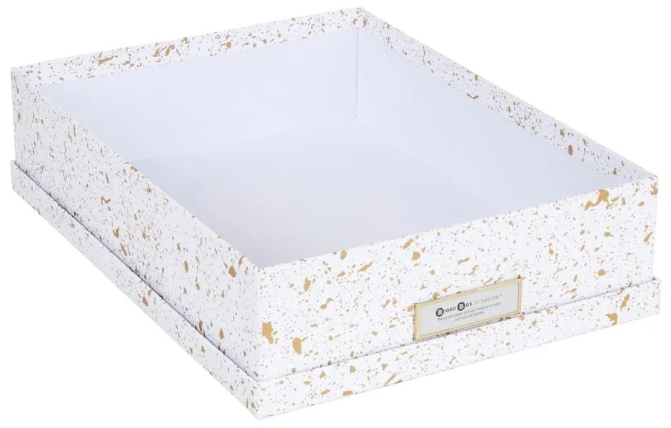 Кутия за съхранение в златно и бяло Oskar - Bigso Box of Sweden