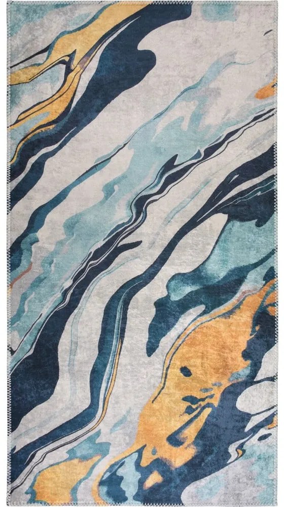 Жълто-син килим подходящ за пране 60x100 cm Colors of Joy – Vitaus