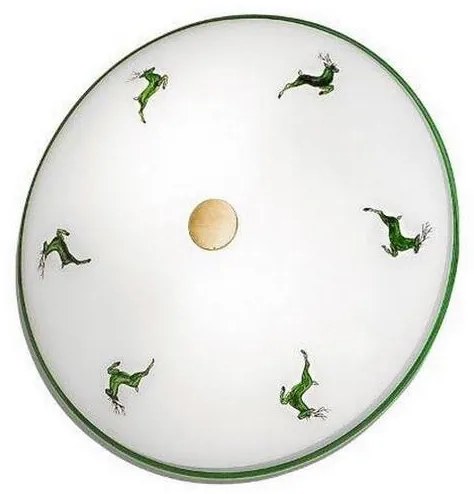 Kolarz 731.U12.4.100 - Потолно осветително тяло NONNA, 2xE14/60W/230V, Ø 32 см, зелен/месинг