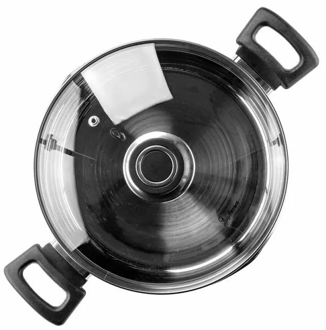 Тенджера Luigi Ferrero Sophia FR-3403, 20x11 см, 3.2 л, Стомана 18/10, Стъклен капак, Индукция, Инокс