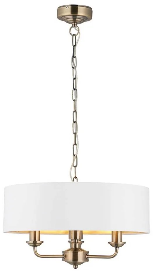 Endon 98934 - Пендел HIGHCLERE 3xE14/40W/230V бял/месинг