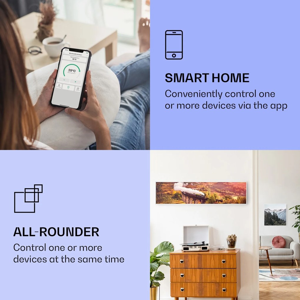 Klarstein Wonderwall Air Art Smart, инфрачервен отоплител, влак, 60 х 60 см., 350 W