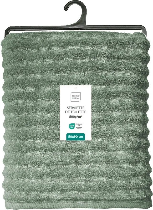 Зелена памучна кърпа от тери 50x90 cm Maya – douceur d'intérieur