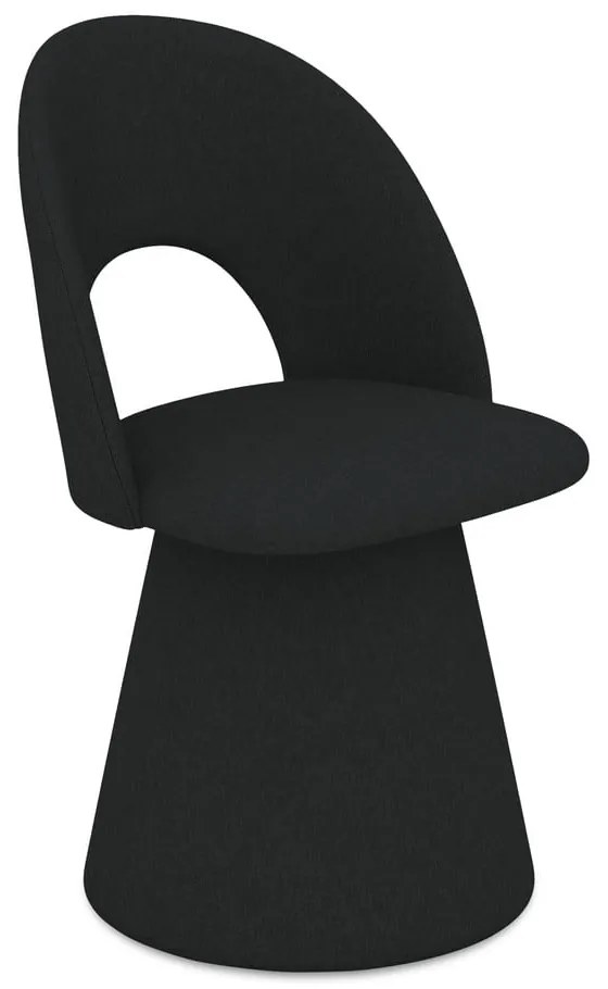 Черен тапициран трапезен стол Kalo – Makamii