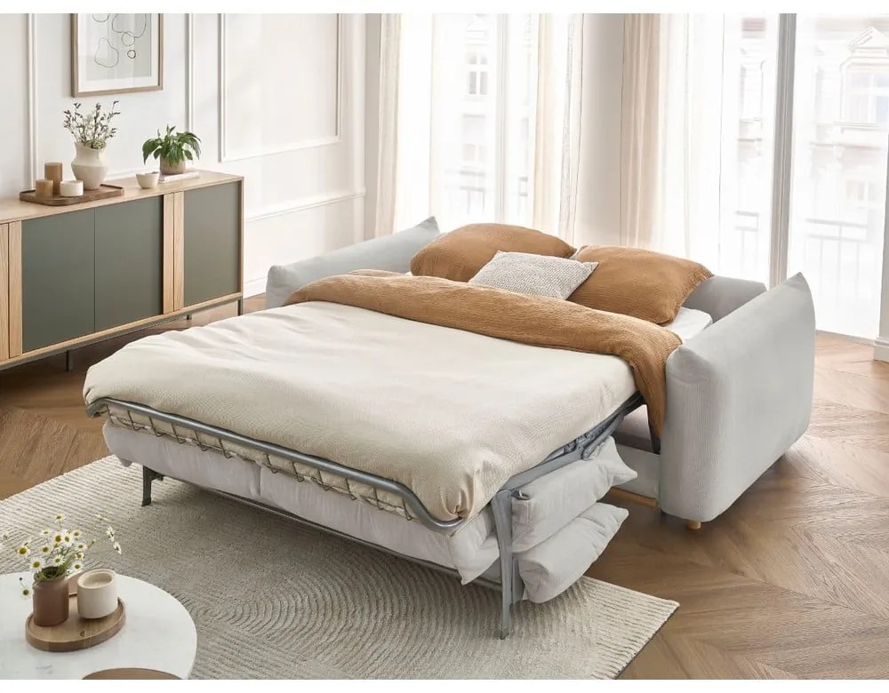 Светлосив сгъваем диван 234 cm Ernest – Bobochic Paris