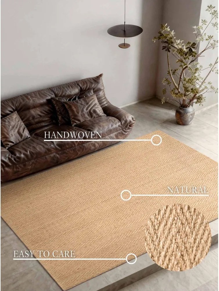 Ръчно изработен ютен килим в светло естествен цвят 200x300 cm Mirabelle – Villeroy&amp;Boch