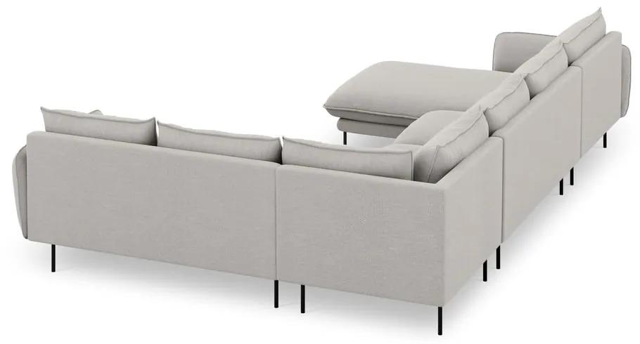 Светлосив U-образен диван, десен ъгъл Vienna - Cosmopolitan Design